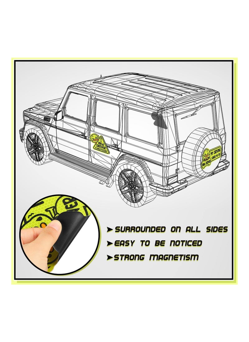 SYOSI - Reflective Student Driver Magnet, for Car New Driver Sticker, Please Be Patient Sign Keep Distance Sticker Decal, Automotive Magnets Safety Sign Car Bumper Magnet Vehicle Sign, Waterproof (3 Pack ) - Image 1