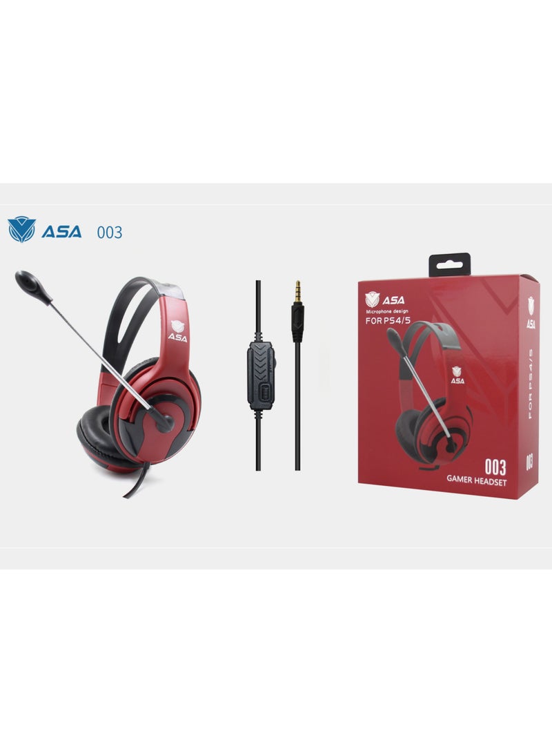ASA Over-Ear Wired Gaming Headset With Mic For PS4\PS5  - Image 3