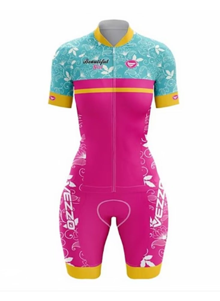 KUYING GR New Summer Outdoor Sunscreen Moisture Absorption Quick Drying Bicycle Women's Cycling Clothing Set  - Image 1