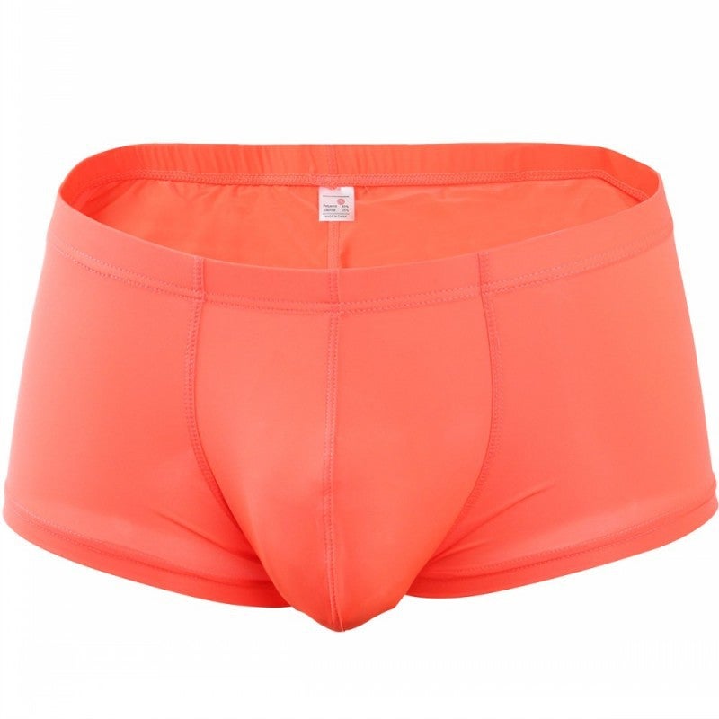 Mens Ice Silk Briefs New U-Pouch Boxer Shorts Orange  - Image 1