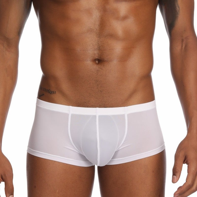 Mens Ice Silk Briefs New U-Pouch Boxer Shorts Orange  - Image 5