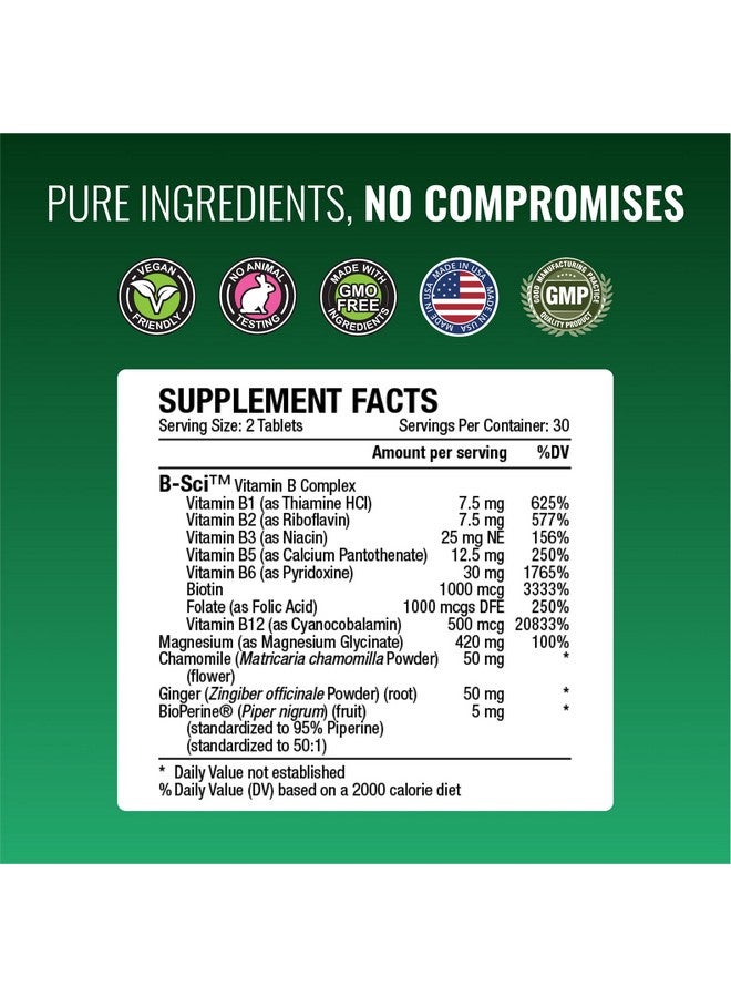 Approved Science كرايمبرين المعتمد من ساينس - مغنيسيوم عالي الامتصاص، مركب فيتامين ب، بيوبيرين - إمداد لمدة شهر - 60 كبسولة - نباتي - Image 4