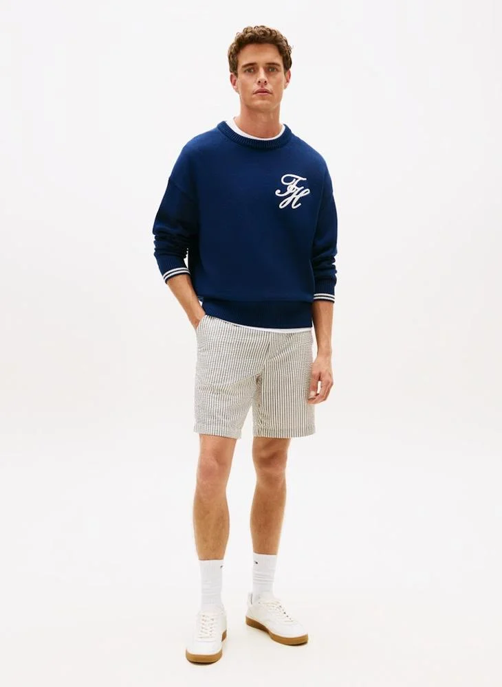Tommy Hilfiger  Dover Seersucker Stripe 8" Inseam Chino Shorts for Men | Best Price UAE