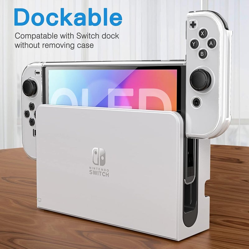 HEYSTOP Nintendo Switch OLED Case Protective Hard Portable Travel Carry Case with Screen Protector Thumb Grips Caps for Nintendo Switch OLED Model Console and Accessories - Image 5