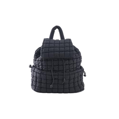 VAKAER Puffer Backpack for Women Lightweight Quilted Hiker Pack with Drawstring Padding Backpacks for Travel Gym Black - Image 1