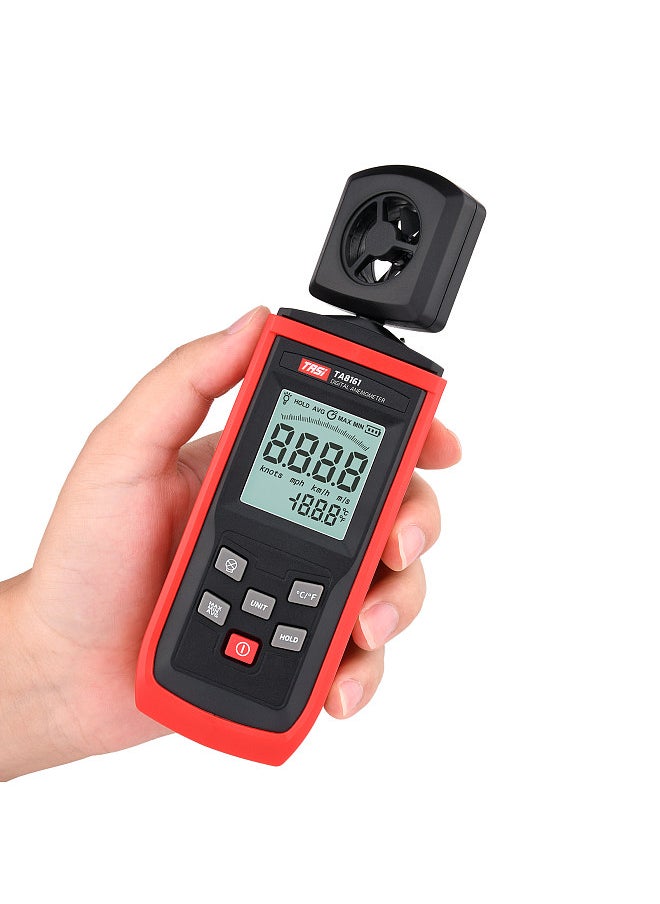 TASI TA8161 Digital Anemometer High Precision Handheld Anemograph Wind Velocity Indicator Air Velocity Air Temperature Measurement