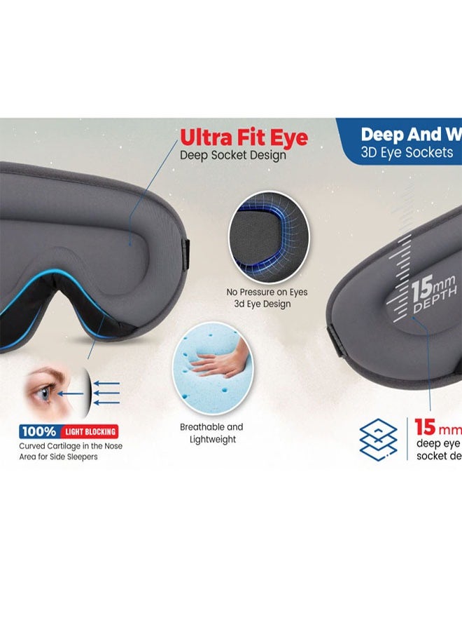 Super ZYouth - 3D Sleep Eye Mask Set Breathable Blackout Eye Mask Travel Eye Mask with Earplugs Suitable for Home Travel Meditation Yoga - Image 1