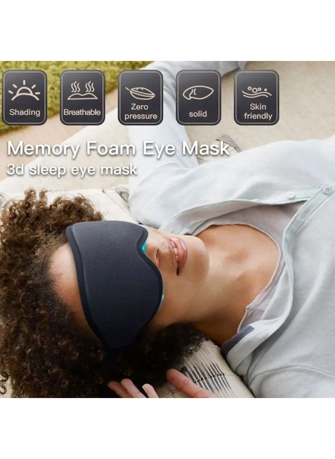 Super ZYouth - 3D Sleep Eye Mask Set Breathable Blackout Eye Mask Travel Eye Mask with Earplugs Suitable for Home Travel Meditation Yoga - Image 1