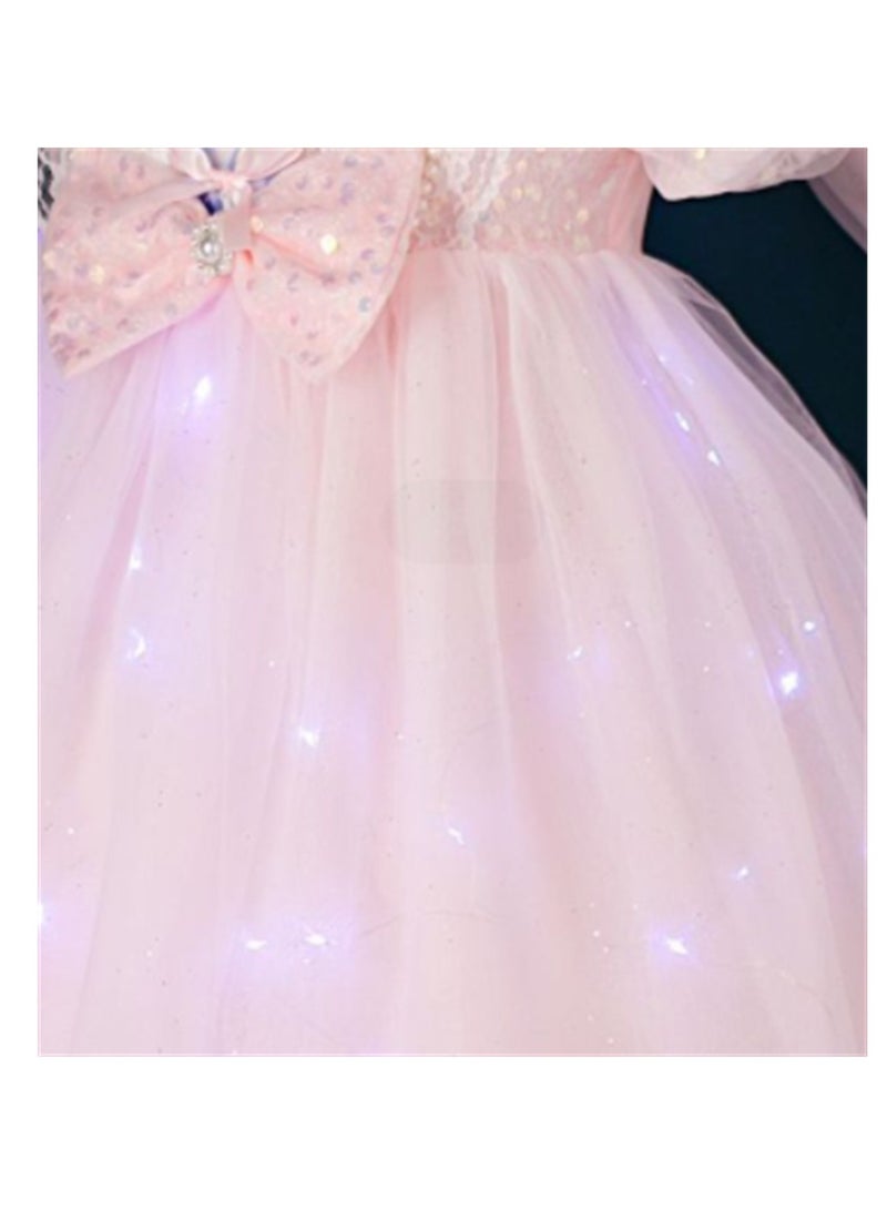 Veil lights with Frozen princess dress children's soft gauze luminous dress - Image 3