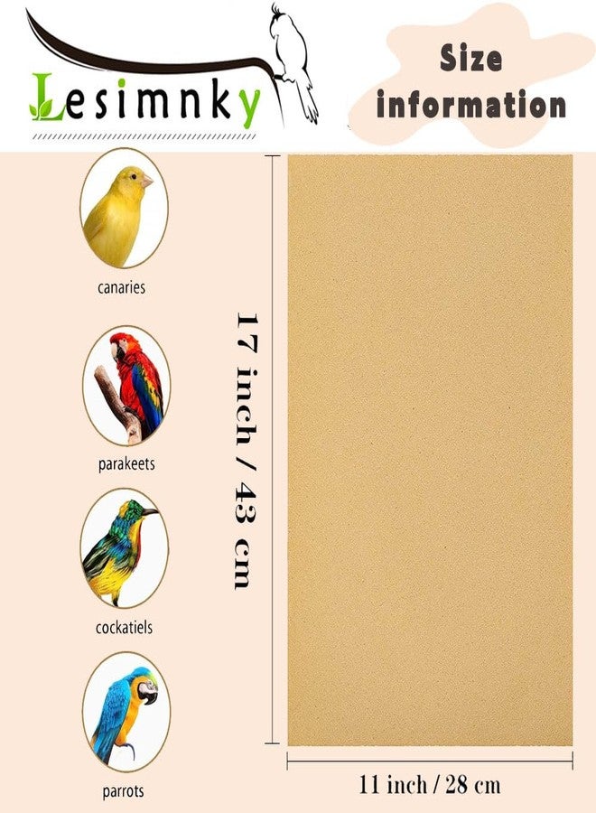 Lesimnky Bird Cage Liner 50-Pack 17” x 11” Gravel Paper Cuttable Pet Sandpaper Special for Bird Cage in Sea Sand, Easy Clean Pet Sandpaper Calcium Paper for Birdcage Parrots Cockatiels (50) - Image 2