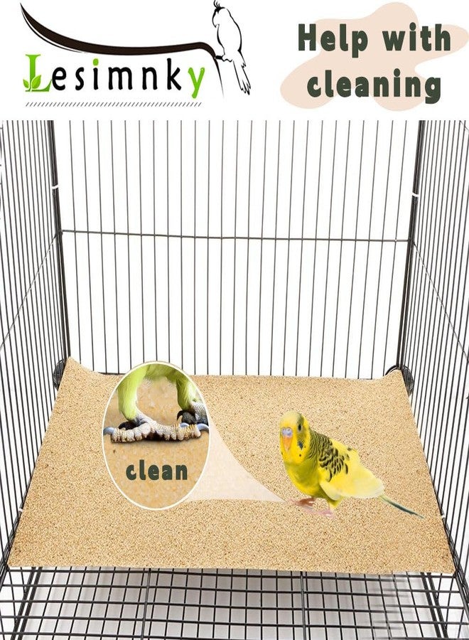 Lesimnky Bird Cage Liner 50-Pack 17” x 11” Gravel Paper Cuttable Pet Sandpaper Special for Bird Cage in Sea Sand, Easy Clean Pet Sandpaper Calcium Paper for Birdcage Parrots Cockatiels (50) - Image 3
