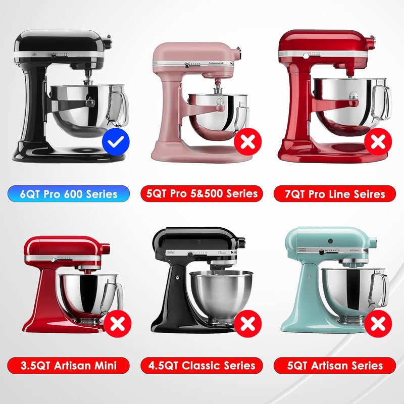 Kainasch ملحق خفاق من الفولاذ المقاوم للصدأ KN256WW لخلاط KitchenAid بحجم وعاء 6 لترات، ملحق خفاق ذو 6 أسلاك لإكسسوارات KitchenAid - Image 3