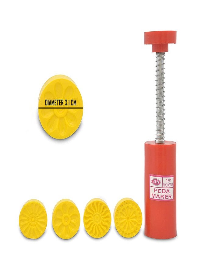 DS ختم شكل الزهرة DS بيدا وختم الحلوى (صغير، 1.25 بوصة) - قاطع بلاستيكي للحلويات الهندية، الحلويات والبسكويت، قالب المطبخ والخبز - Image 4