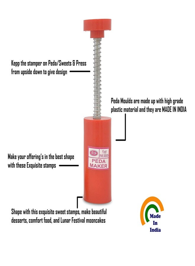 DS ختم شكل الزهرة DS بيدا وختم الحلوى (صغير، 1.25 بوصة) - قاطع بلاستيكي للحلويات الهندية، الحلويات والبسكويت، قالب المطبخ والخبز - Image 3