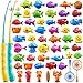 KIZONLY Magnet Fishing Game for Kids 35 48 Fish Toys for Kids 35 Bathtub Floating Toy Fishing Pole and Rod Net Bath Pool Outdoor Gifts for Toddlers Baby Age 3 4 5 6 7 8 Year Old - Image 2