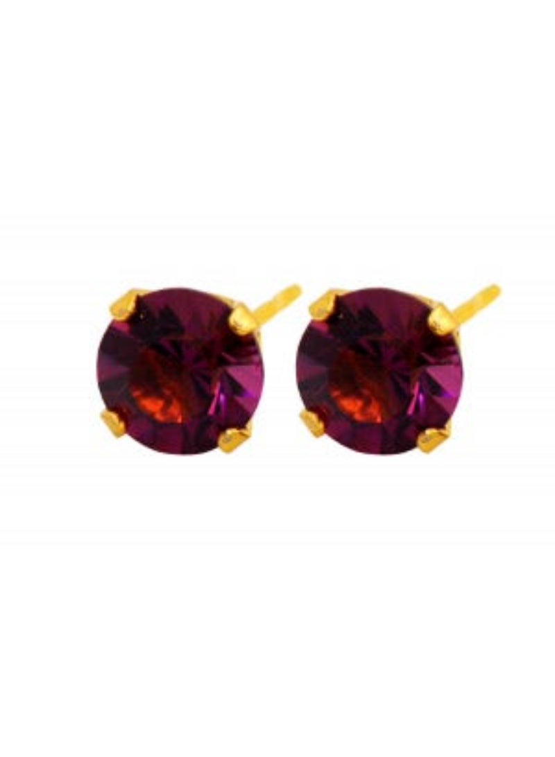Caflon Fashion Gp Amethyst Tiffany Earring 6 MM