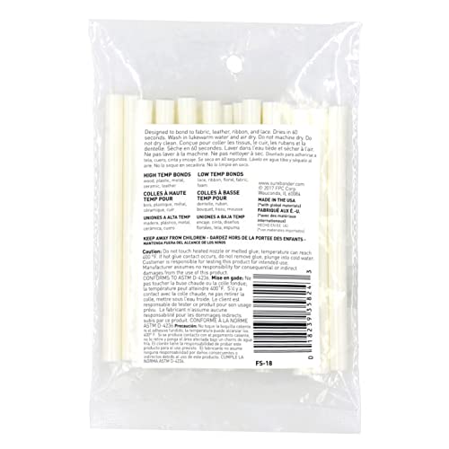 Surebonder White Mini Size Fabric Hot Glue Sticks, 4-Inch Length - Machine Washable, Works with Fabric, Leather, Ribbon, Foam, 18 Pack, White - Image 2