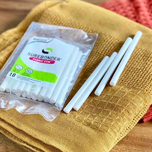 Surebonder White Mini Size Fabric Hot Glue Sticks, 4-Inch Length - Machine Washable, Works with Fabric, Leather, Ribbon, Foam, 18 Pack, White - Image 5