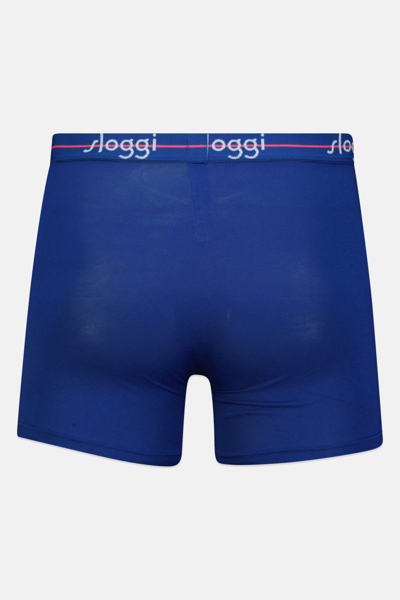 sloggi Men 2 Pcs Brand Logo Boxer Brief, Blue - Image 2