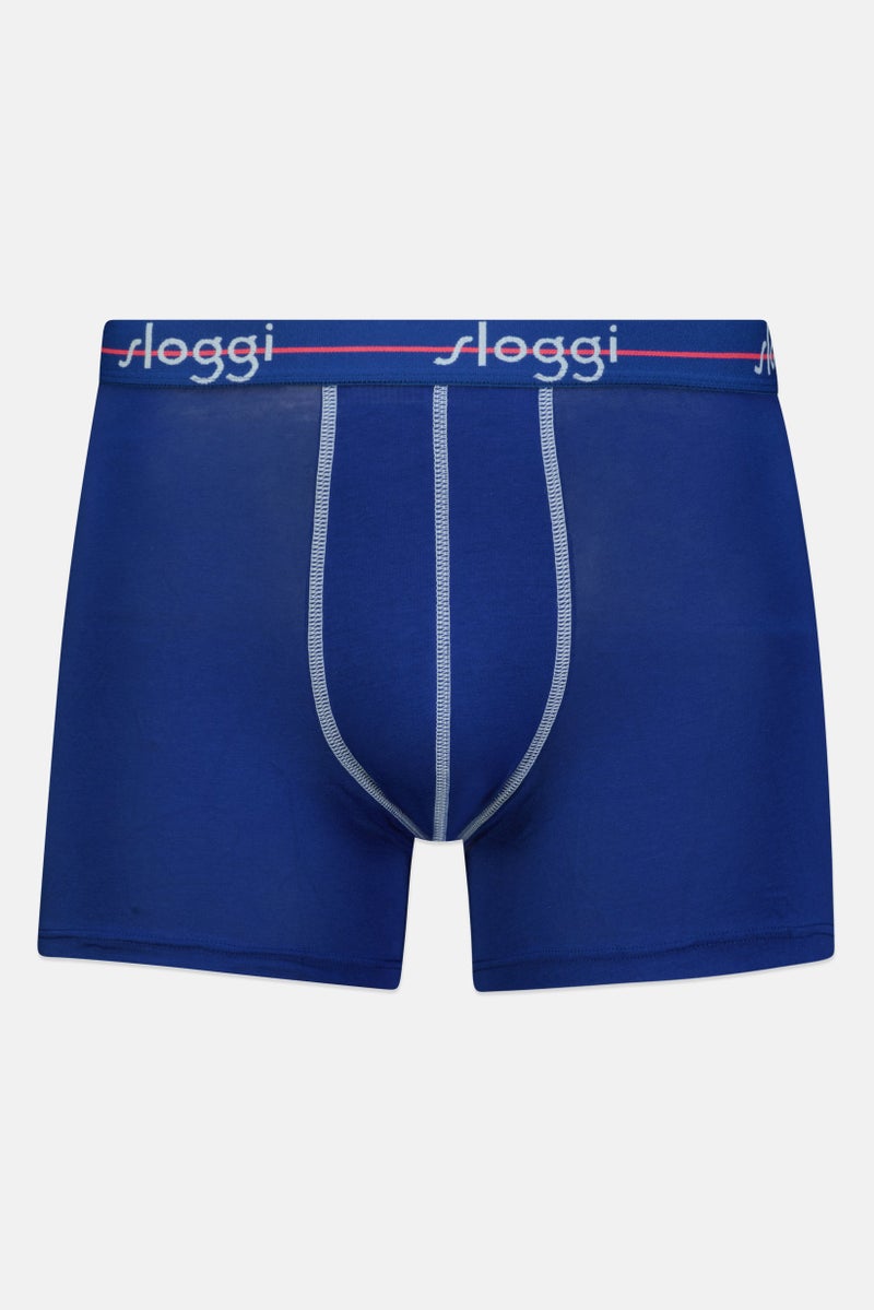 sloggi Men 2 Pcs Brand Logo Boxer Brief, Blue - Image 4