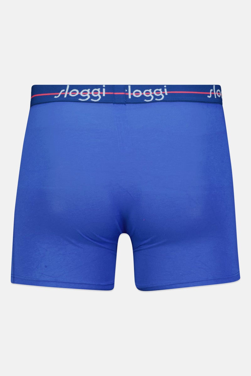 sloggi Men 2 Pcs Brand Logo Boxer Brief, Blue - Image 3