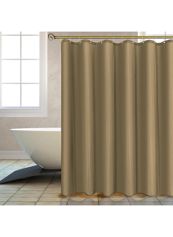 Biscaynebay Hotel Quality Fabric Shower Liners 72 Inch by 72 Inch, Taupe Water Resistant Bathroom Curtains Rust Resistant Grommets Top Weighted Bottom Machine Washable - Image 2