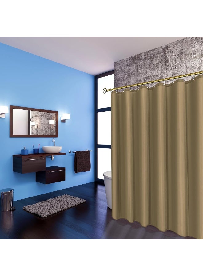Biscaynebay Hotel Quality Fabric Shower Liners 72 Inch by 72 Inch, Taupe Water Resistant Bathroom Curtains Rust Resistant Grommets Top Weighted Bottom Machine Washable - Image 1