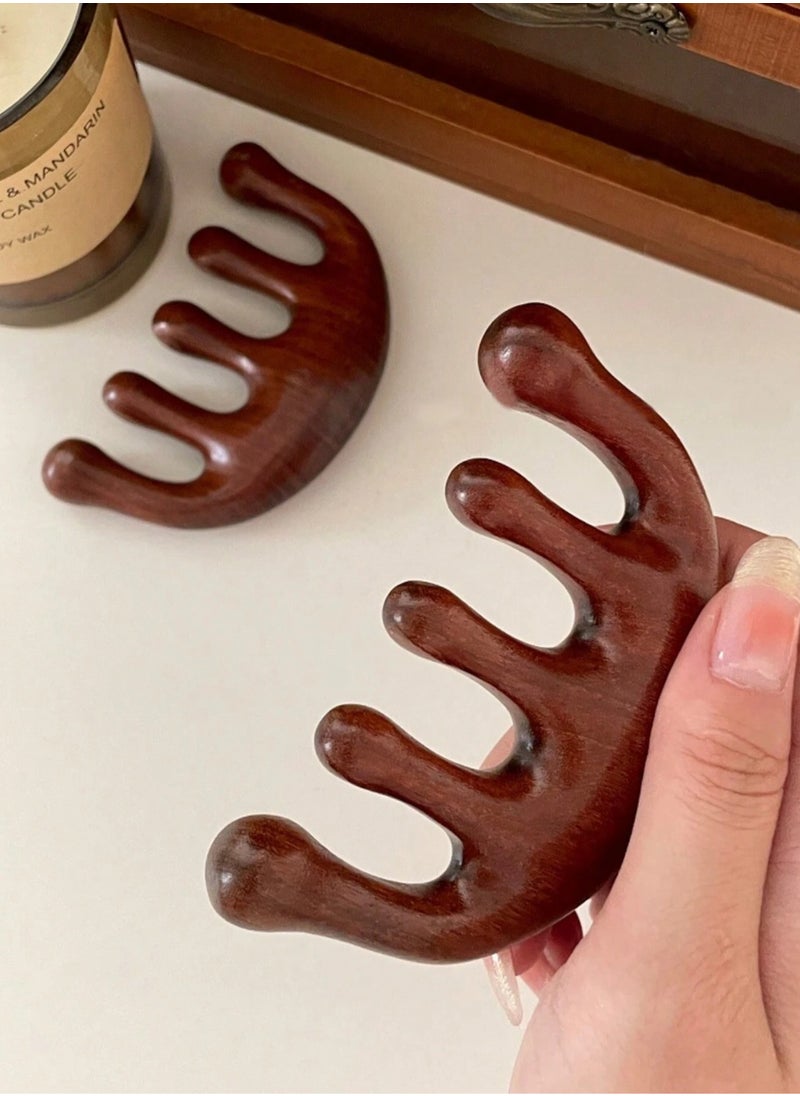 KHAJUL 2-Piece Sandalwood Massage Comb, Head Meridian Comb, Scalp Stimulation Scraping Comb, Promote Hair Growth  - Image 5