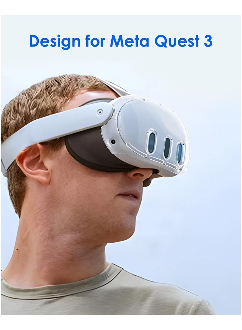قم بتزيين Meta Quest 3 الخاص بك من خلال حزمة الحماية الشاملة الخاصة بنا التي تتميز بغطاء شفاف وأغطية عدسة فيلم مقسى وأغطية عصا التحكم، مما يضمن الحماية الكاملة لجهاز Oculus Quest 3 VR الخاص بك - Image 2
