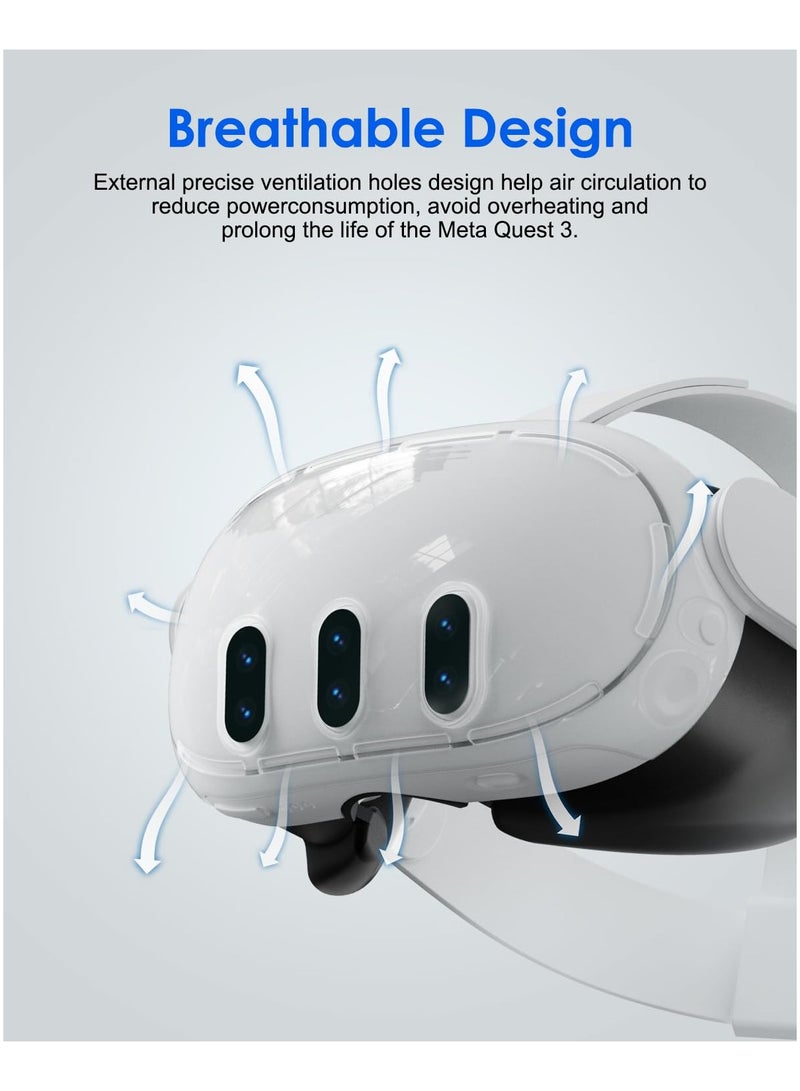 قم بتزيين Meta Quest 3 الخاص بك من خلال حزمة الحماية الشاملة الخاصة بنا التي تتميز بغطاء شفاف وأغطية عدسة فيلم مقسى وأغطية عصا التحكم، مما يضمن الحماية الكاملة لجهاز Oculus Quest 3 VR الخاص بك - Image 3