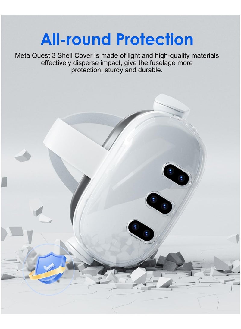 قم بتزيين Meta Quest 3 الخاص بك من خلال حزمة الحماية الشاملة الخاصة بنا التي تتميز بغطاء شفاف وأغطية عدسة فيلم مقسى وأغطية عصا التحكم، مما يضمن الحماية الكاملة لجهاز Oculus Quest 3 VR الخاص بك - Image 4