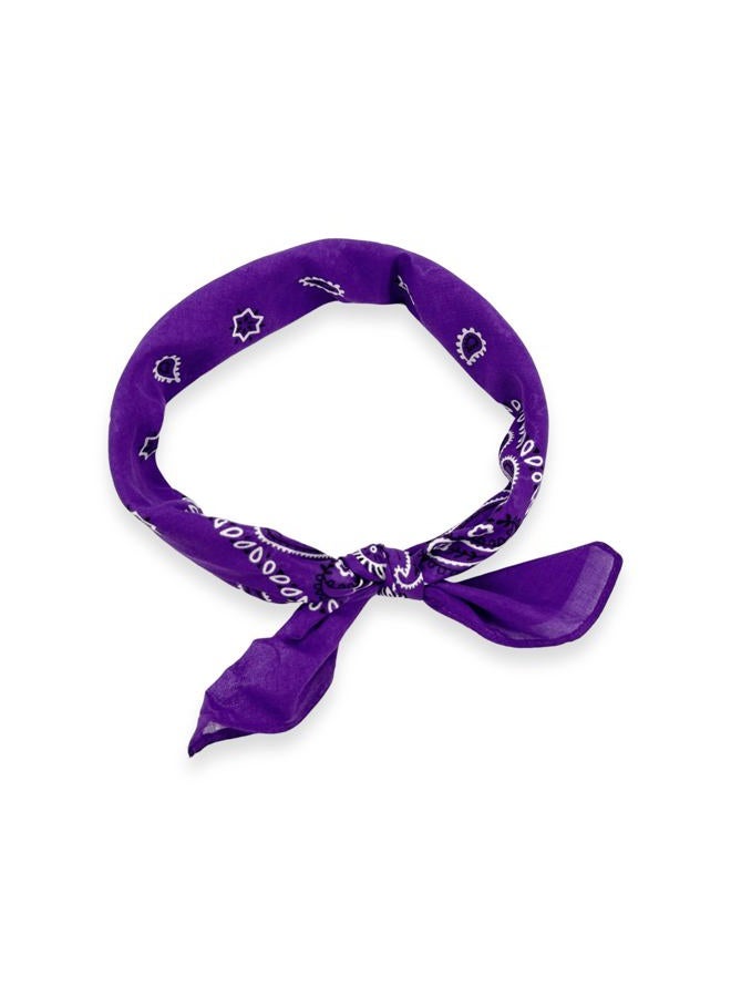 Vamqor 100% Cotton 10 Pack Fine Bandanas, Purple, M - Image 4