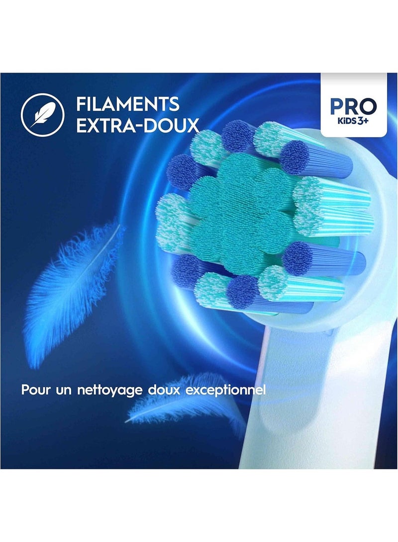 اورال بي راس فرشاة اسنان كهربائية من برو كيدز، مع شخصيات ديزني فروزن، شعيرات فائقة النعومة، للاعمار من 3 سنوات فما فوق، عبوة من 4 رؤوس فرشاة اسنان، ابيض - view 3