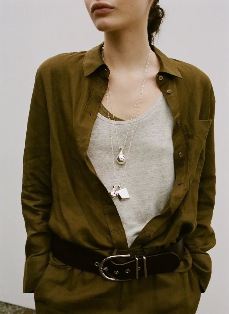 Mango  Pocket linen shirt for Women | Best Price UAE