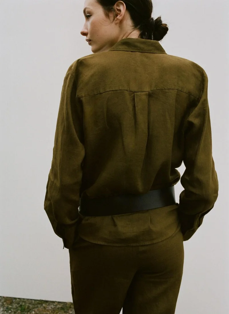 مانجو Pocket linen shirt