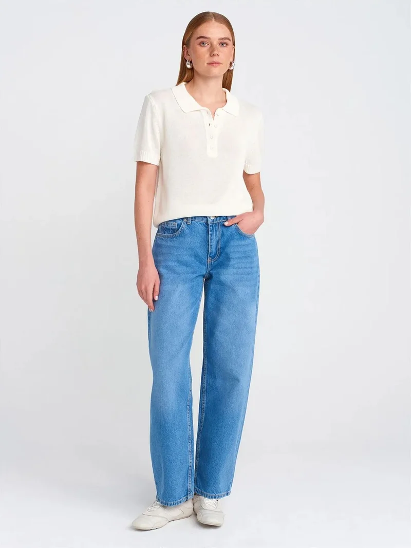 ديلفين Dilvin High-Waist Balloon Wide-Leg Jeans