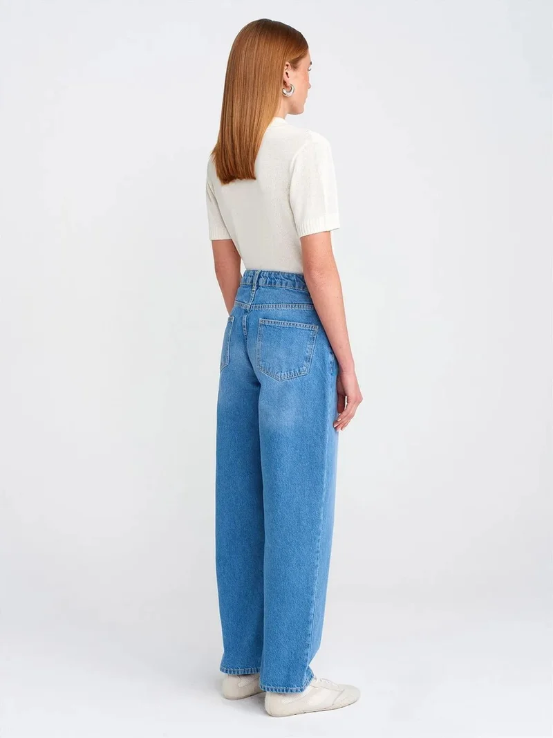 ديلفين Dilvin High-Waist Balloon Wide-Leg Jeans