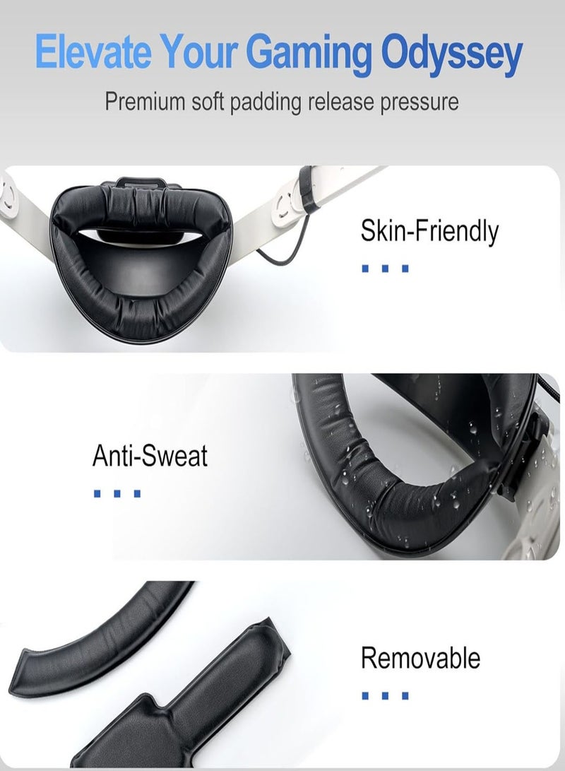 10000 مللي أمبير أمبير بطارية حبل رأس ميتا كويست 3s/3 مع البارد RGB و البطارية المغناطيسية التصميم، ل Oculus كويست 3/3s Accessories إضافي في آر وقت Playtime Premium Comfort  Adjustable, Reduce Facial Stress. - Image 5