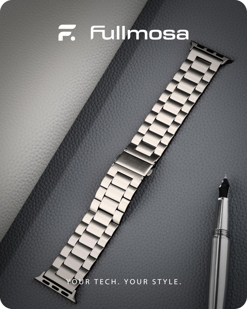 Fullmosa Metal Band Compatible with Apple Watch Bands 41mm 40mm 38mm, iWatch Band with Case for Apple Watch Series 9 8 7 6 5 4 3 2 1 SE3/2/1, Starlight - Image 2