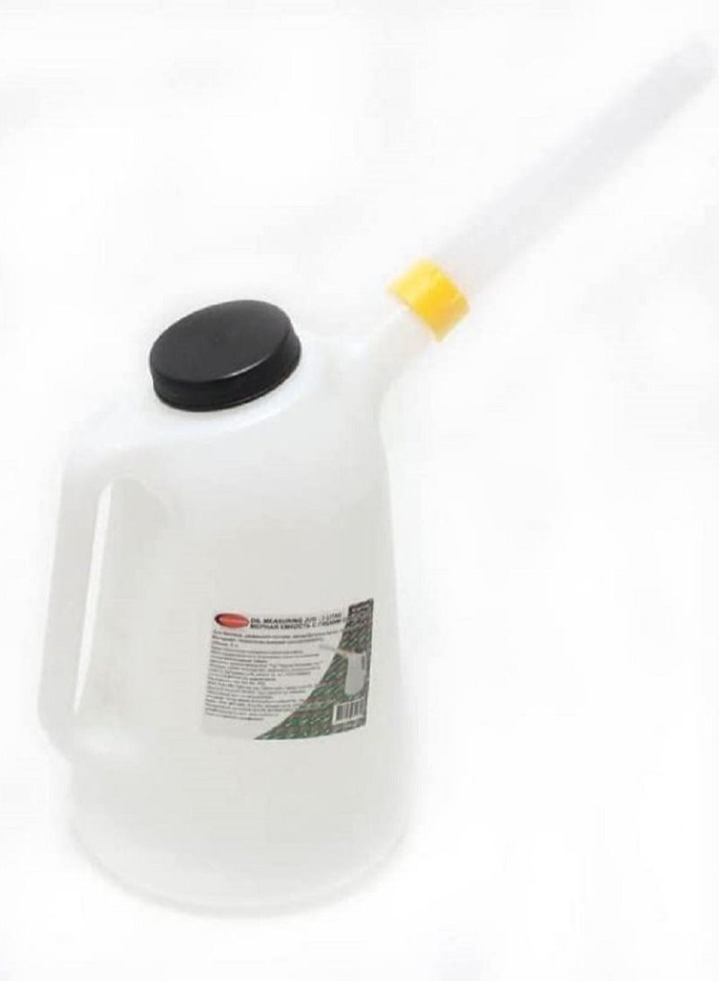 ROCKFORCE Measuring Plastic Pouring Oil Jug with Lid, 3 liters
