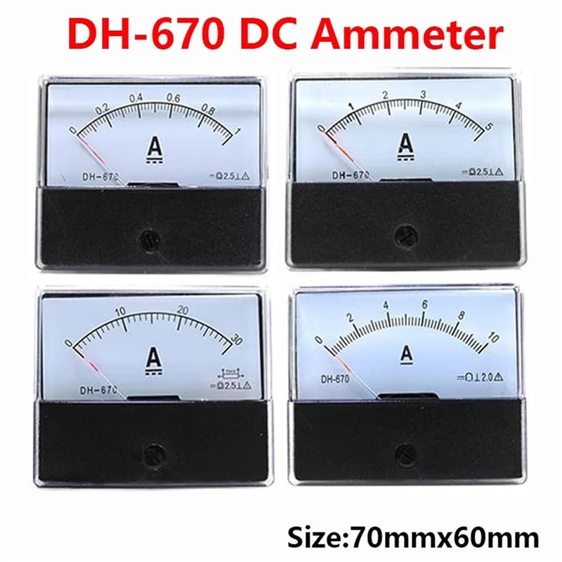Amp Meter DH-670 DC Ammeter Gauge Current Meter Panel Current Tester dc amp Meter DC1A2A3A5A1015A2030A50A100A(200A(75mV)) - Image 2