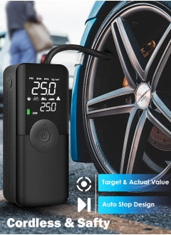 Excefore Portable Air Compressor Tire Inflator with LCD Dual Screen, 150 PSI Cordless Air Pump with 6000mAh Rechargeable Battery for Cars, Bikes, Motorcycles, Balls, Not Suitable for Trucks  - Image 4