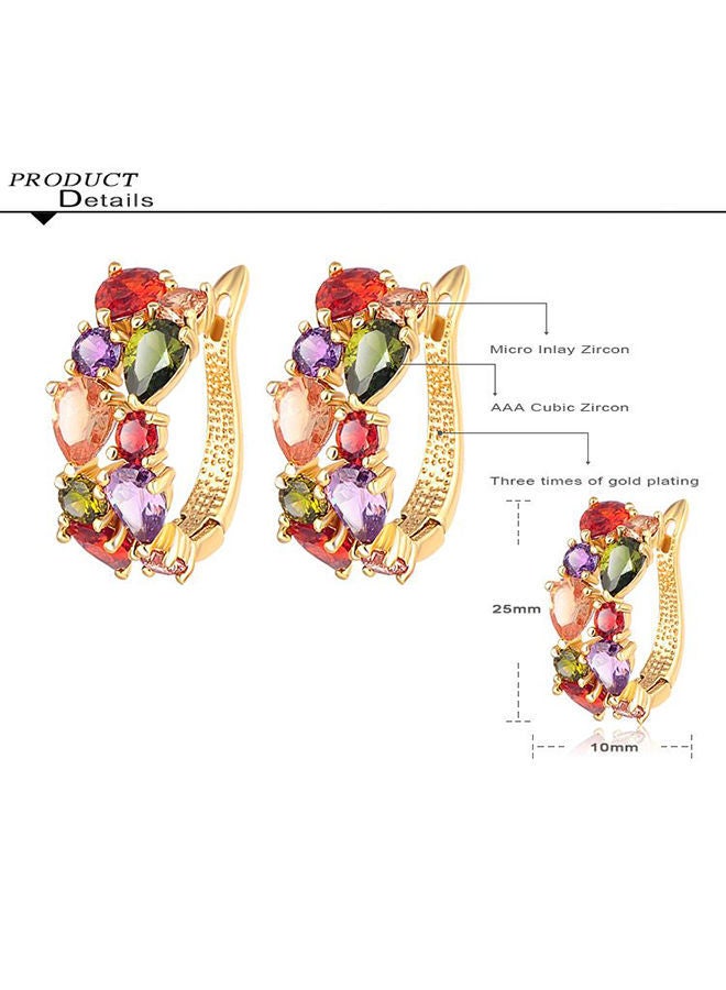 NIBEMINENT Gold Plated Zircon Bridal Jewelry Set - Image 2