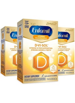D Vi Sol Vitamin D Drops For Infants Supports Strong Bones And Teeth Gluten Free Easy To Use Dropper Bottle 50 Ml (Pack Of 3)