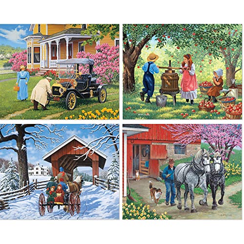 Bits and Pieces 4in1 MultiPack 500 Piece Jigsaw Puzzles for Adults Days of Yore by Artist John Sloane Completed Puzzle Size 16 x 20 - Image 5