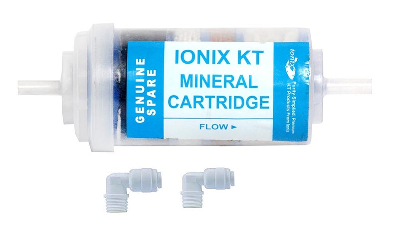 IONIX Mineral cartridge for ro water purifier, mineral cartridge 4 inch, Small Size 4 inch with push connectors, Ro mineral cartridge, 1 Piece, White - Image 1