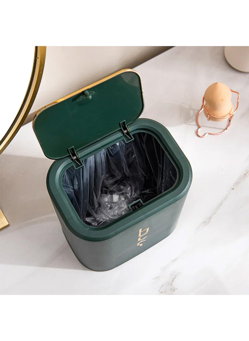 YAGVIZ - YAGVIZ Modern Plastic Mini Trash Can with Lid Wastebasket for Bathroom Vanity Desktop Tabletop or Coffee Table Small Table Top Plastic Covered Garbage Bin for Desk Top - Image 1