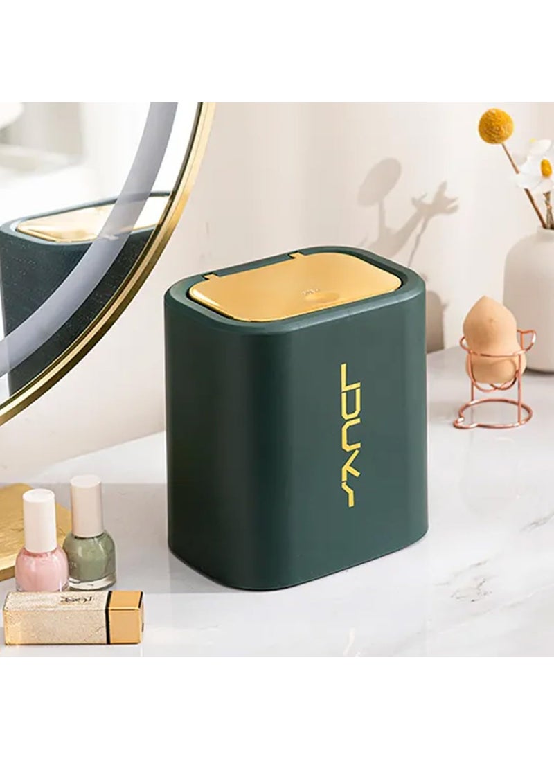 YAGVIZ - YAGVIZ Modern Plastic Mini Trash Can with Lid Wastebasket for Bathroom Vanity Desktop Tabletop or Coffee Table Small Table Top Plastic Covered Garbage Bin for Desk Top - Image 1