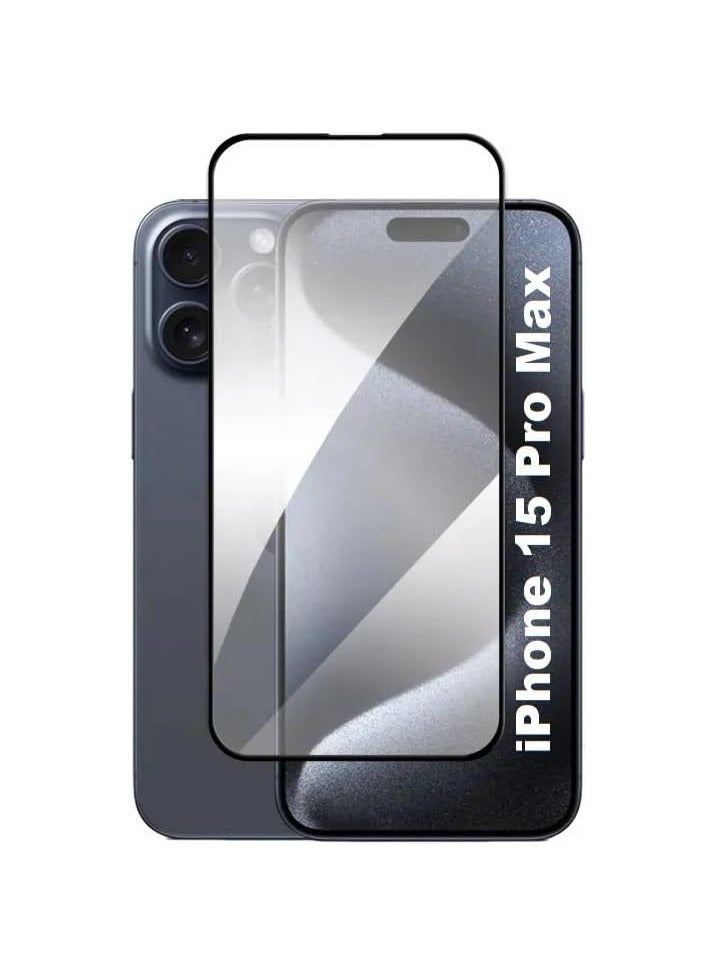 SHOPI Screen Protector for iPhone 15 Pro Max tempered glass screen protector 9H hardness scratch resistance iPhone 15 Pro Max full glue edge to edge glass (iPhone 15 Pro Max, Clear) - Image 1