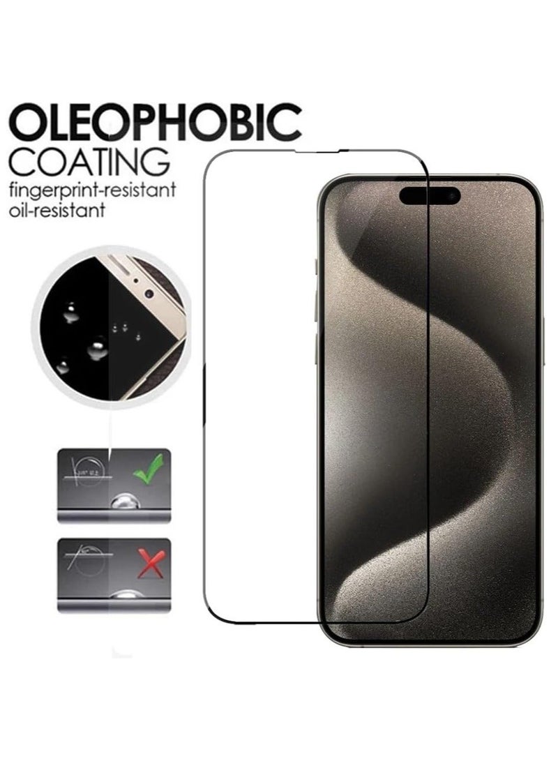 SHOPI Screen Protector for iPhone 15 Pro Max tempered glass screen protector 9H hardness scratch resistance iPhone 15 Pro Max full glue edge to edge glass (iPhone 15 Pro Max, Clear) - Image 5